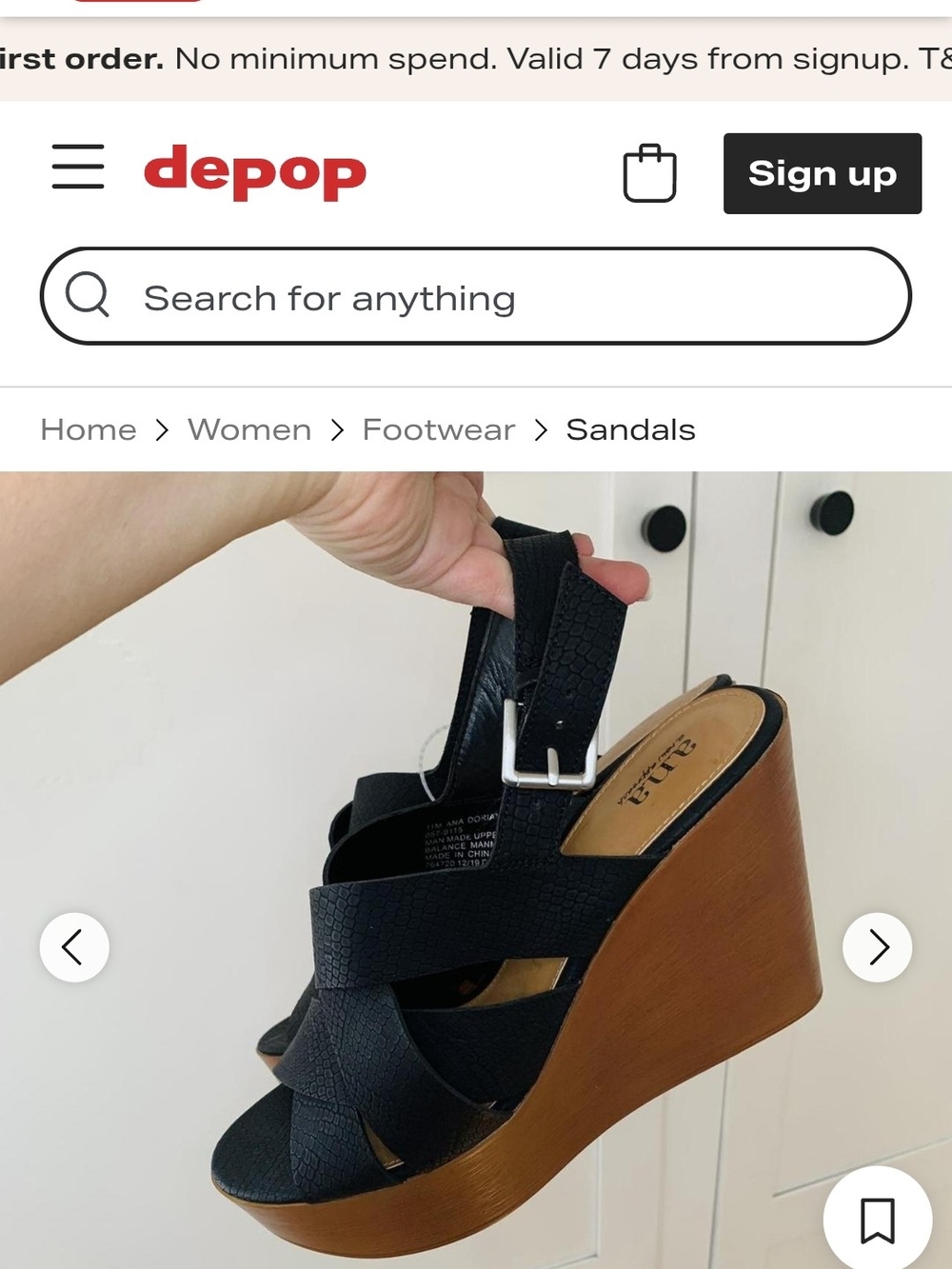 a.n.a Black Crisscross Platform Wedge Sandals